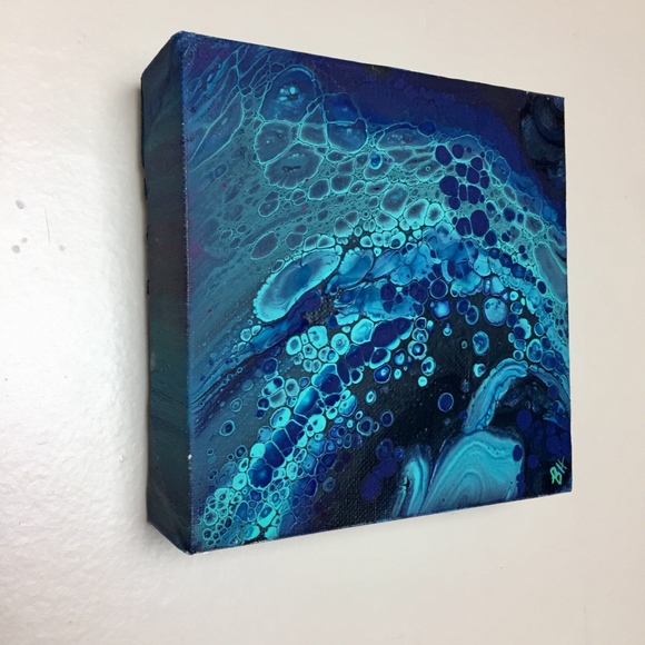 Blue Pour Painting - Picture 4 of 4